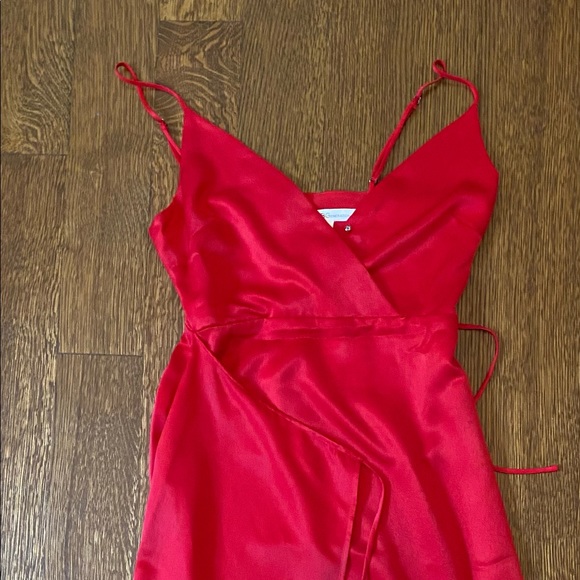 BCBGeneration Asymmetrical Satin Wrap Dress - Picture 2 of 5